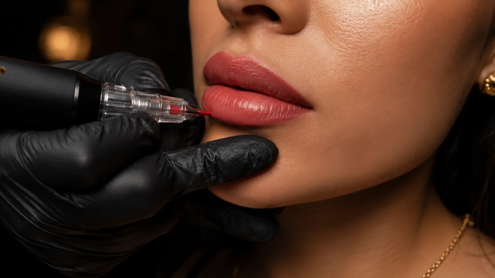 Lip blushing — permanent makeup at Luxury Cosmetic Med Spa